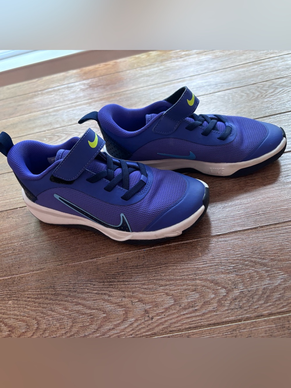 Nike Kids Purple Sneakers with Lime Accent